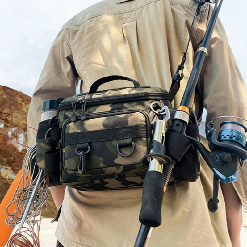 Sports Equipment Holder - Fishing Tackle Backpack with Rod Holder