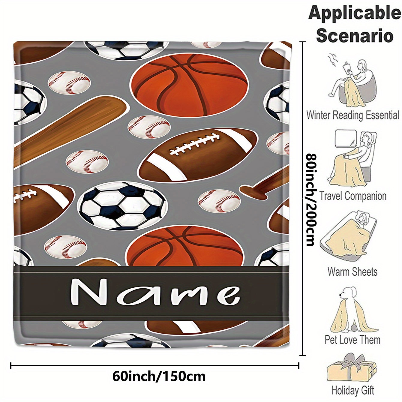 1 Custom name blanket sports e - огляд і ціна Sports Equipment Names
