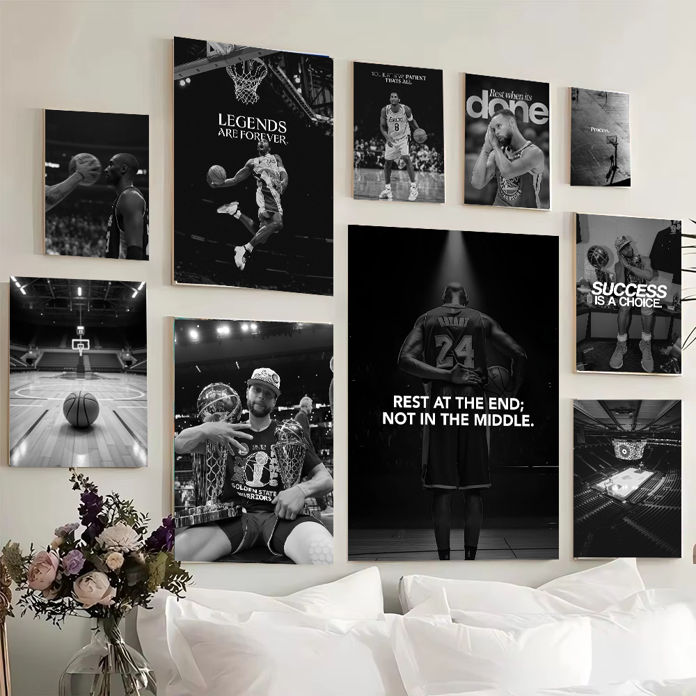 Black and White Basketball Sta - огляд і ціна Sports Equipment Poster