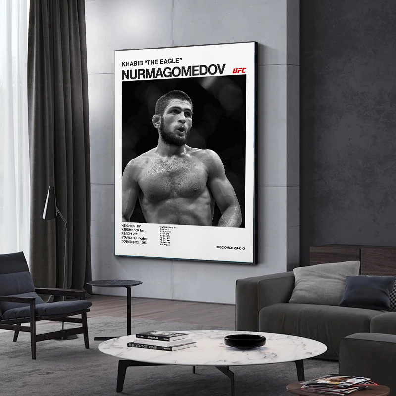 Black and White Fighting Champ - огляд і ціна Sports Equipment Poster