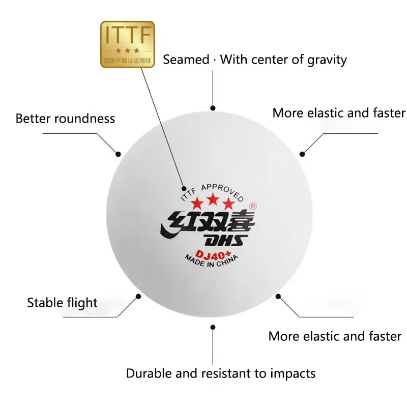 New DHS DJ40+ Table Tennis Bal - огляд і ціна Ping Pong Ball Set