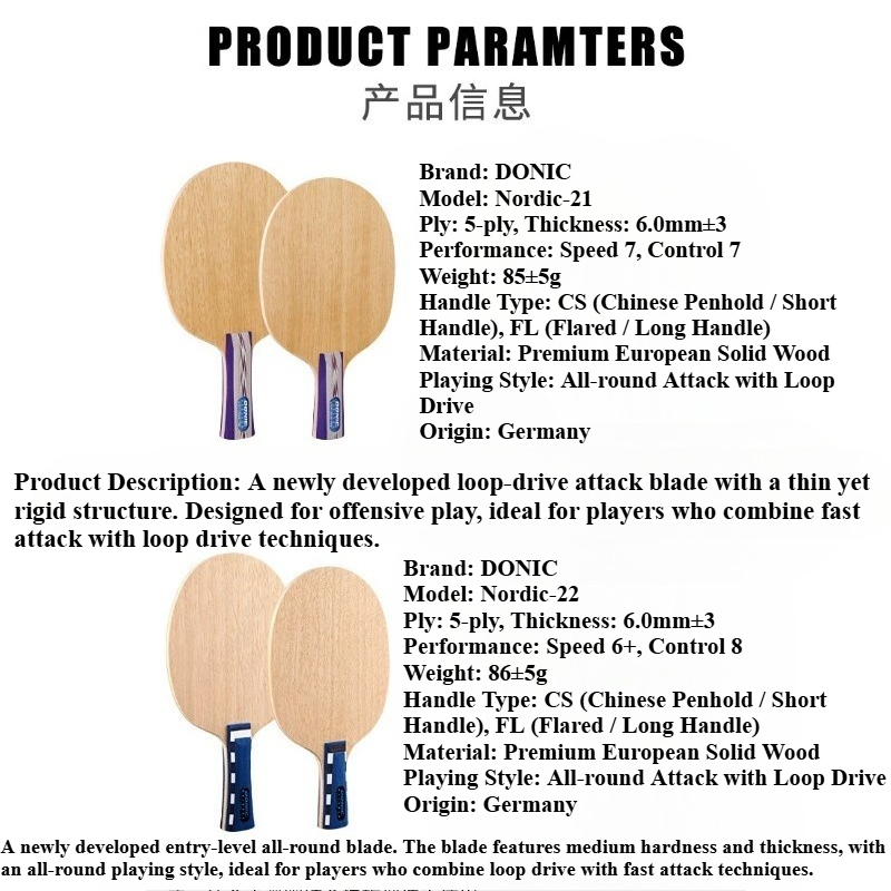 Donic Nordic 21 22 Table Tenni - огляд і ціна Table Tennis Paddle