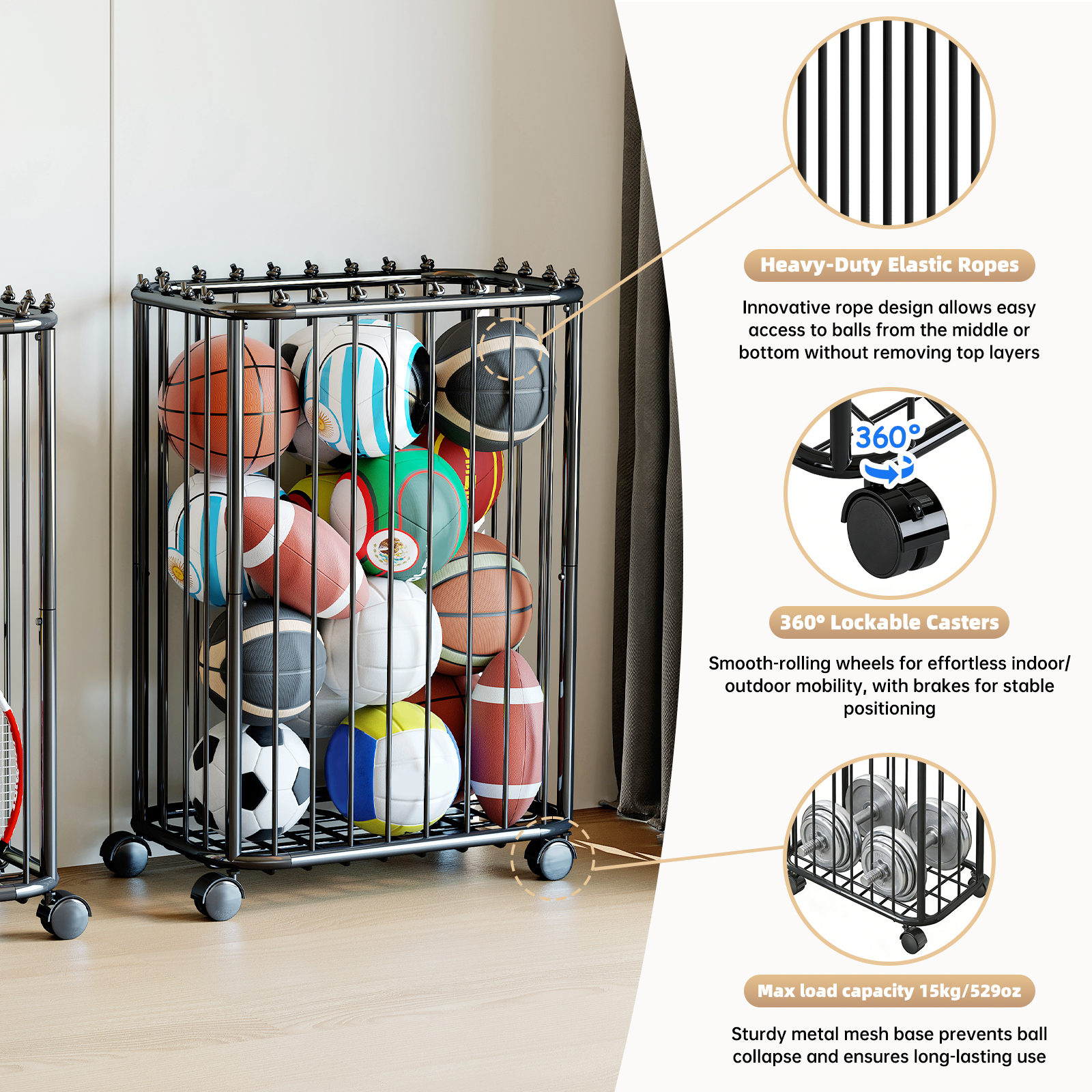 Basketball, Football, Tennis R - огляд і ціна Sports Equipment Holder