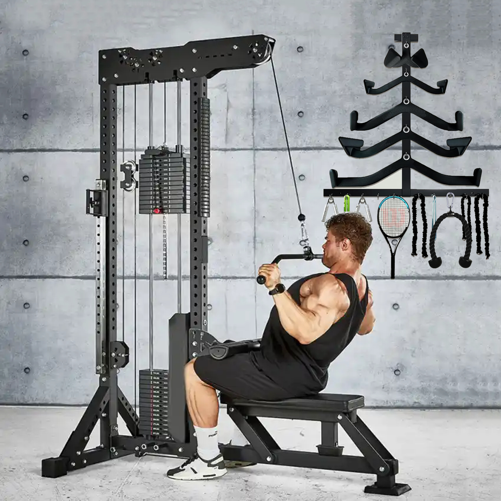 Lat Pull Down Bar Gym Accessor - огляд і ціна Sports Equipment Storage Rack
