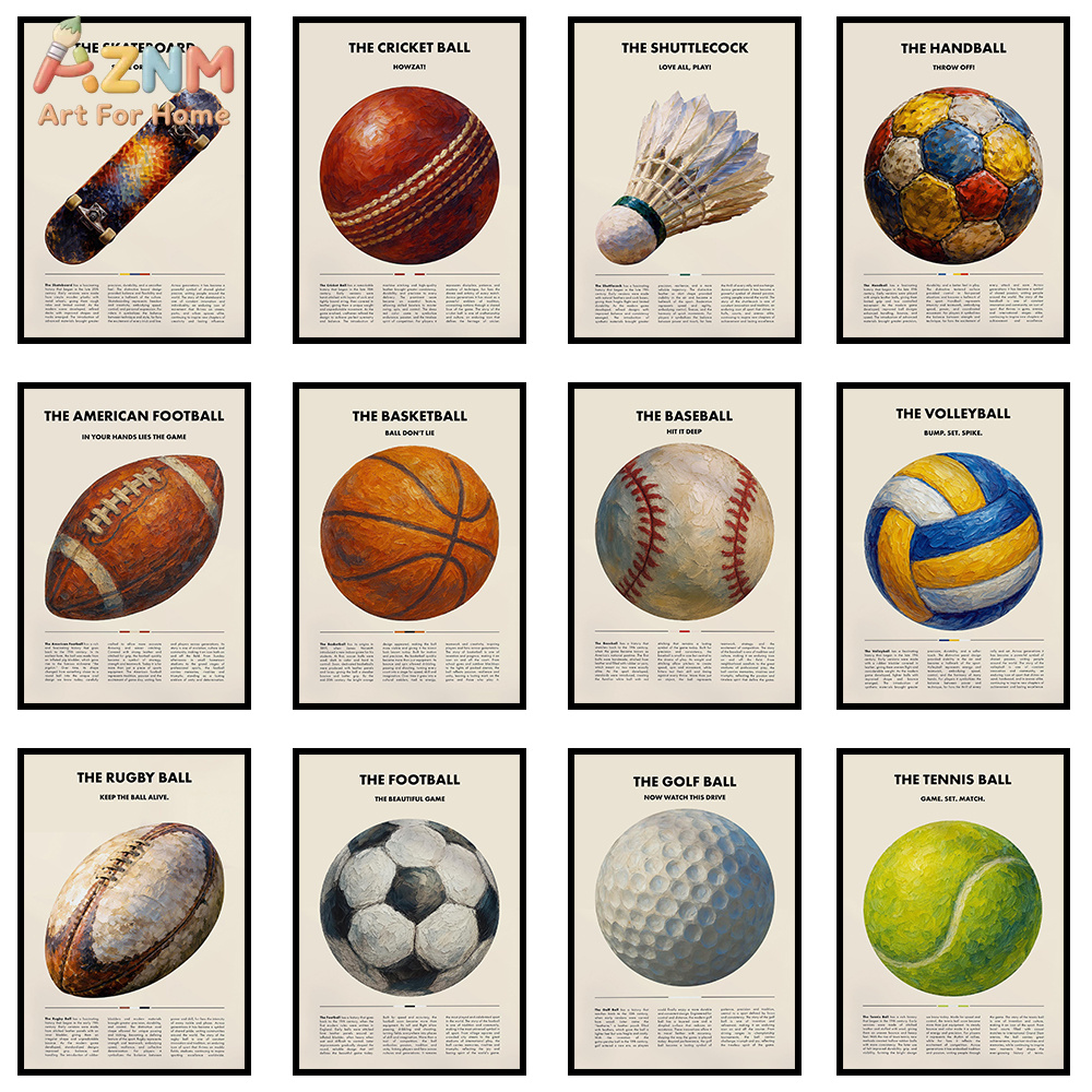 AZNM Vintage Sports Canvas Wal - огляд і ціна Sports Equipment Poster