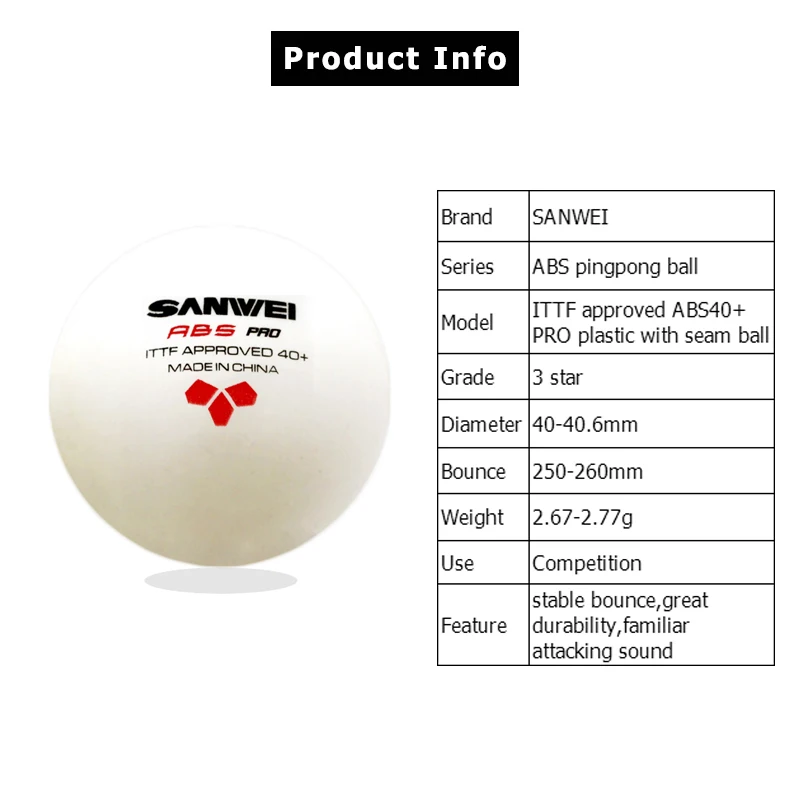 3Stars SANWEI ABS PRO 40+ Tabl - огляд і ціна Ping Pong Ball Set