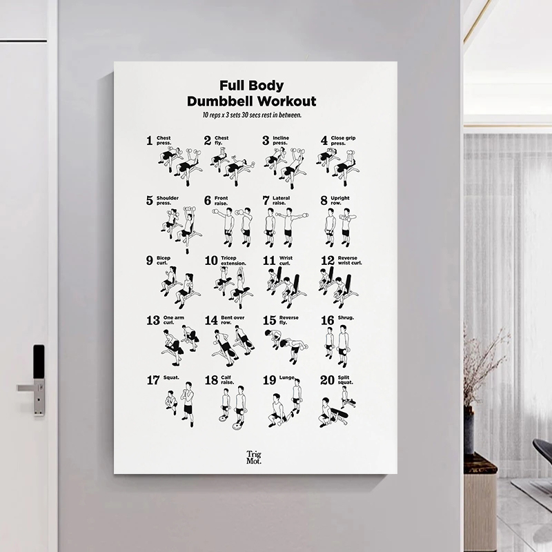 Dumbbell Gym Chart Poster Prin - огляд і ціна Sports Equipment Poster