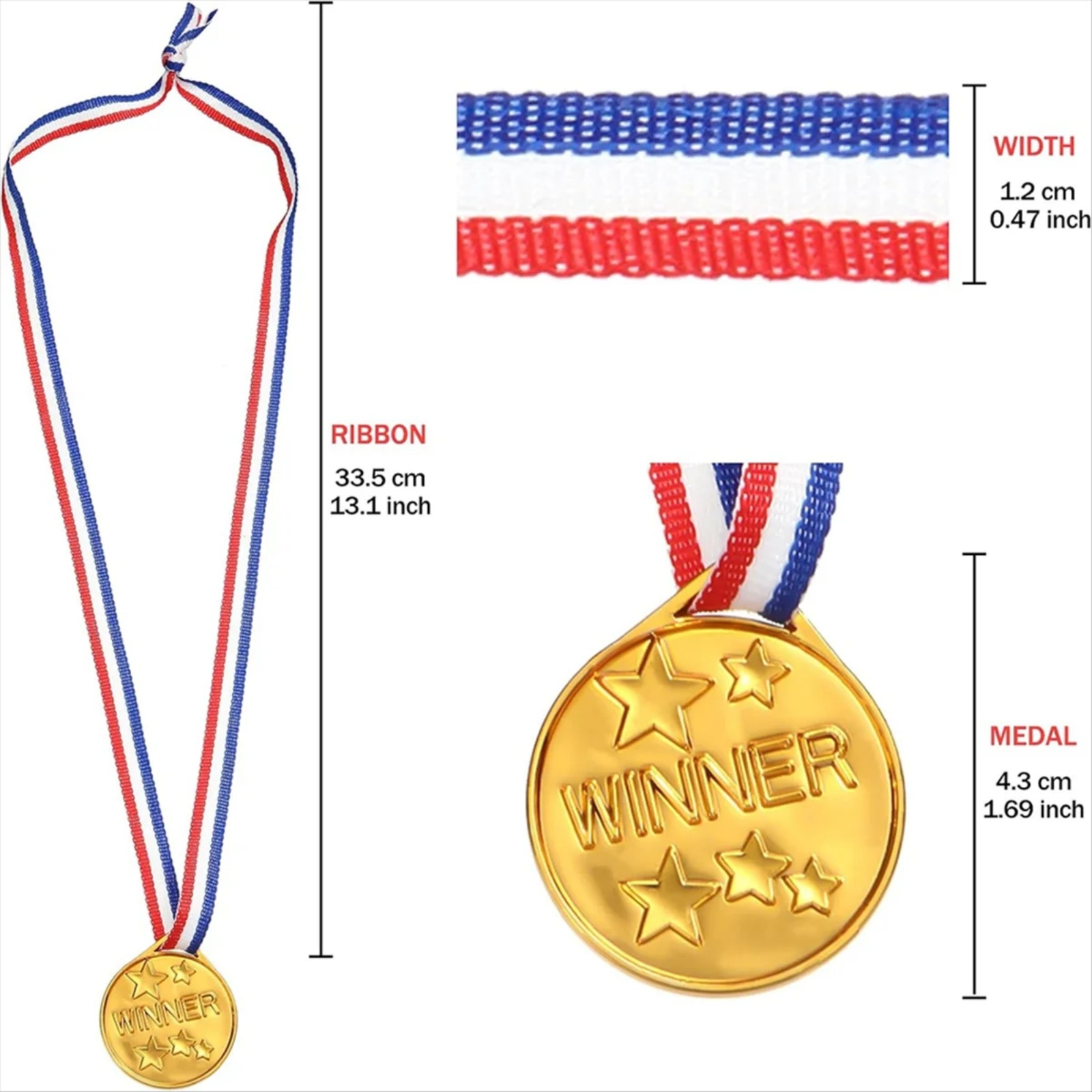 30Pcs Plastic Gold Winners Med - огляд і ціна Sports Equipment For Schools
